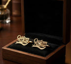 Custom Name Golden Cufflinks in Gift Box