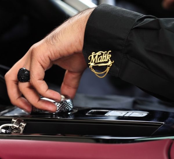 Custom Name Golden Cufflinks in Gift Box