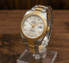 Luxury Men's Chain Watch – Two Tone Gold Silver | Date Display