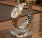 Luxury Men's Chain Watch – Two Tone Gold Silver | Date Display