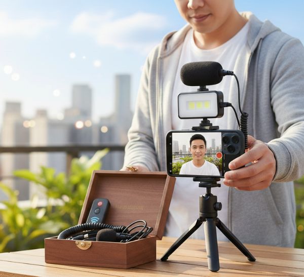 Universal Vlogging Kit – Video Recording Set for Phone & Camera