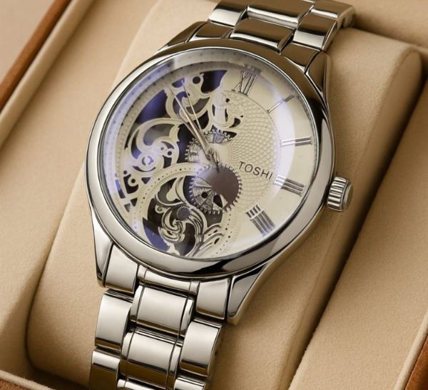 TOSHI Gents Collection Watch - Premium Steel Chain Men's Wrist Watch