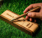 Custom Wooden Pen With Nikkah Mubarak Engraved Box