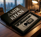 Customized Metal Pen and Keychain Gift Set with Name Engraving - Premium Box