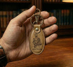 Custom leather wallet and keychain gift box with engraved photo and name