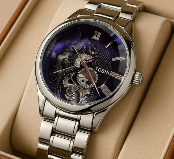 TOSHI Gents Collection Watch - Premium Steel Chain Men's Wrist Watch
