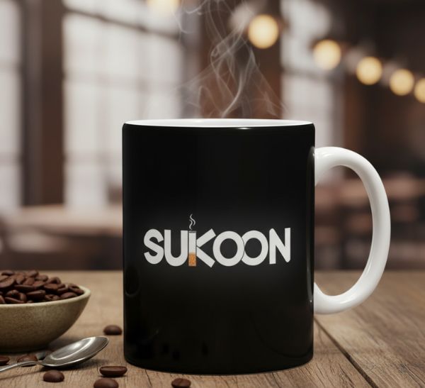 Sukoon Mug | Black Ceramic Coffee Mug for Men | Charm Men’s Gifts