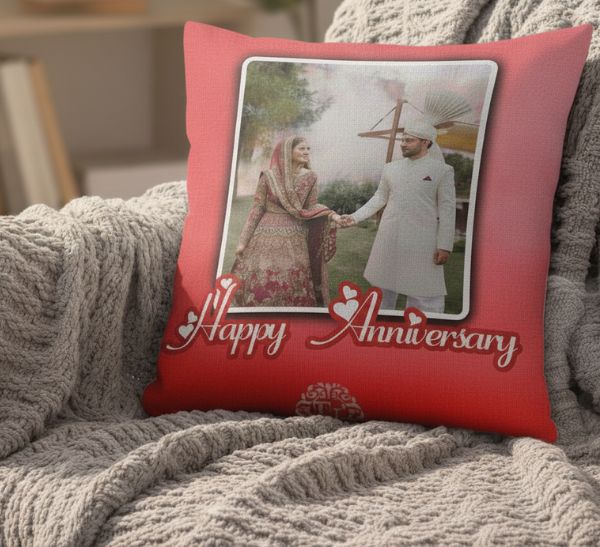 Personalized Photo Anniversary Pillow | Custom Canvas Cushion Gift for Couples | Charm Men’s Gifts