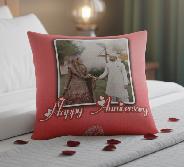 Personalized Photo Anniversary Pillow | Custom Canvas Cushion Gift for Couples | Charm Men’s Gifts