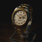 Luxury Men's Chain Watch – Two Tone Gold Silver | Date Display